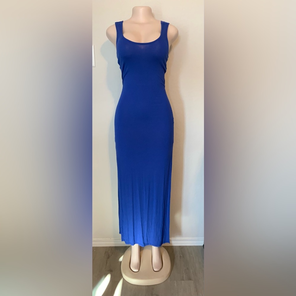 Royal Blue Long Cut Out bodycon dress